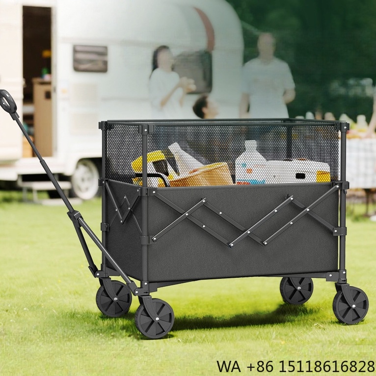 Outdoor Camping Furniture - Carrinho Utilitário Dobrável de Aço Durável