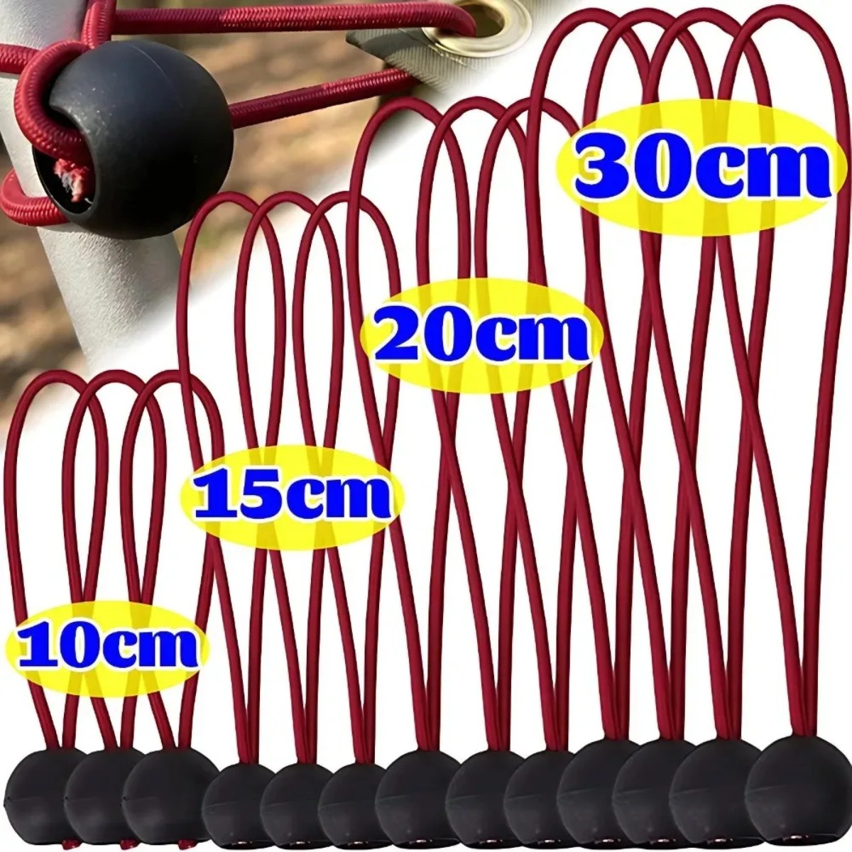 Outdoor Camping Extension Cord - Corda Elástica Multifuncional com Fivela para