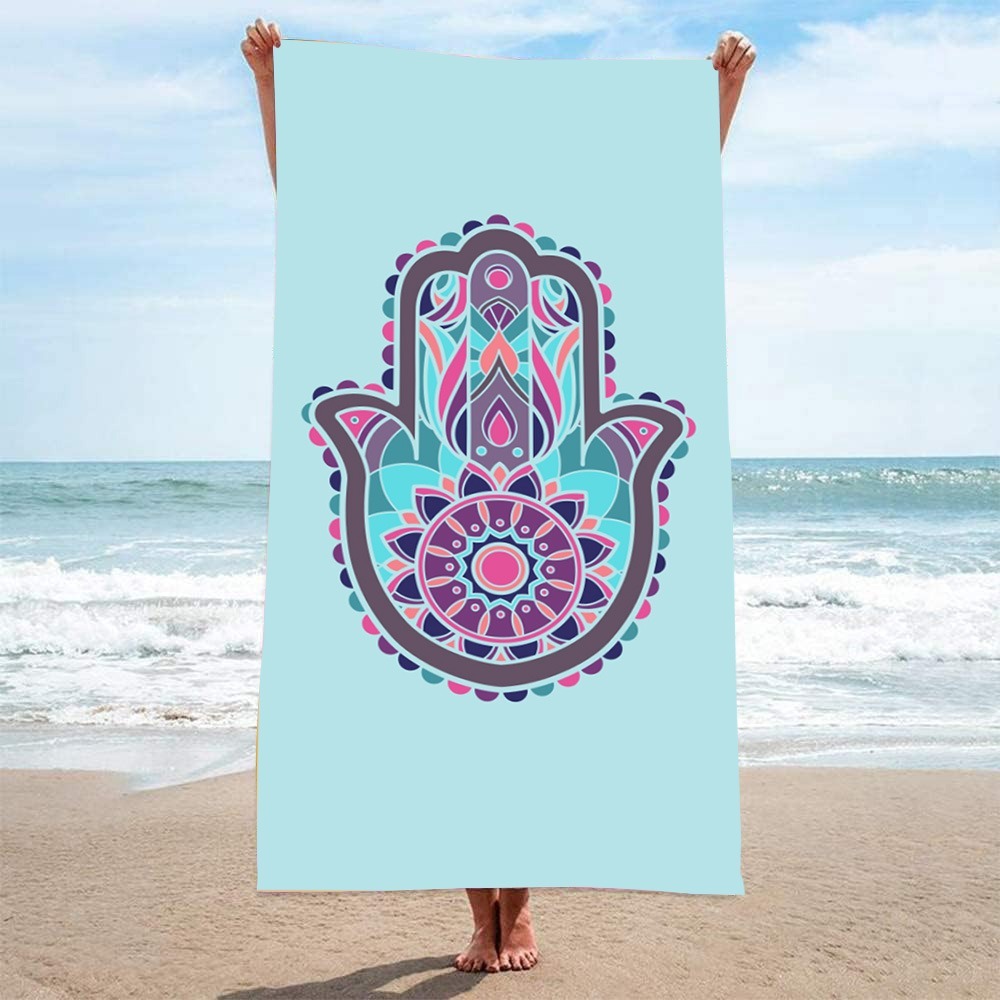 Camp Towel Microfiber - Toalha de Praia com Padrão HAMSA