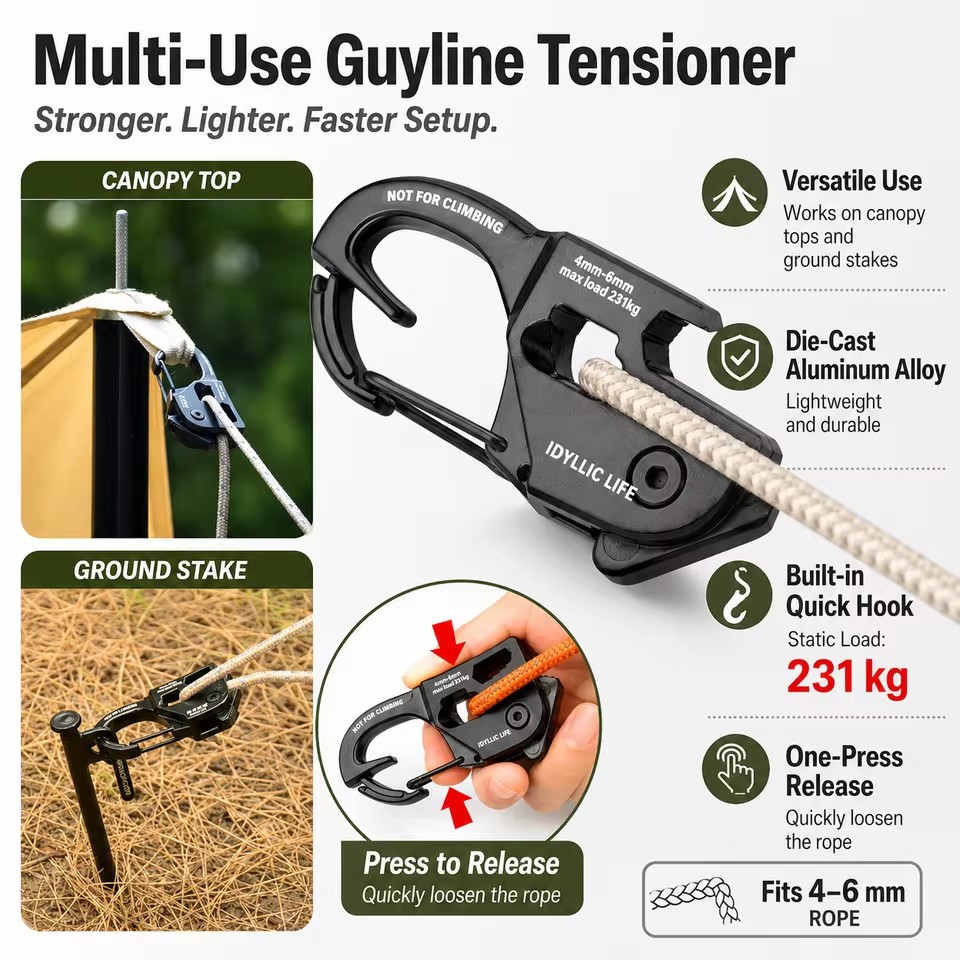 Outdoor Camping Extension Cord - Tensionador de Corda de Tenda em