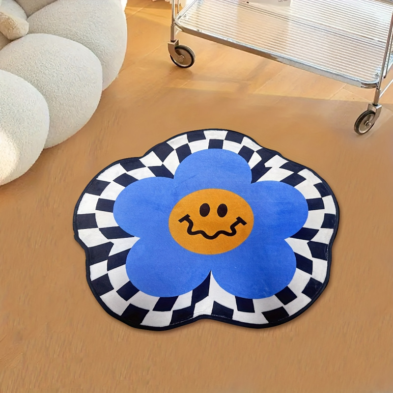 Camping Outdoor Or Indoor - Tapete VIKAMA Azul com Rosto Sorridente