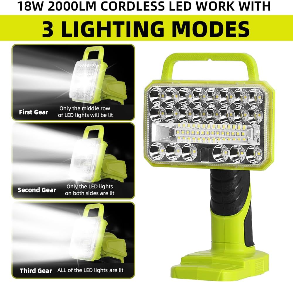 Outdoor Camping Jobs - Lanterna LED sem fio de 18W