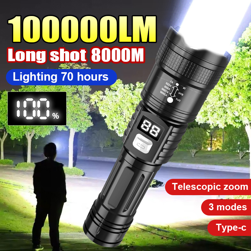 Outdoor Camping Adventure Lamp - Lanternas led super brilhantes 100000lm, recarregável,