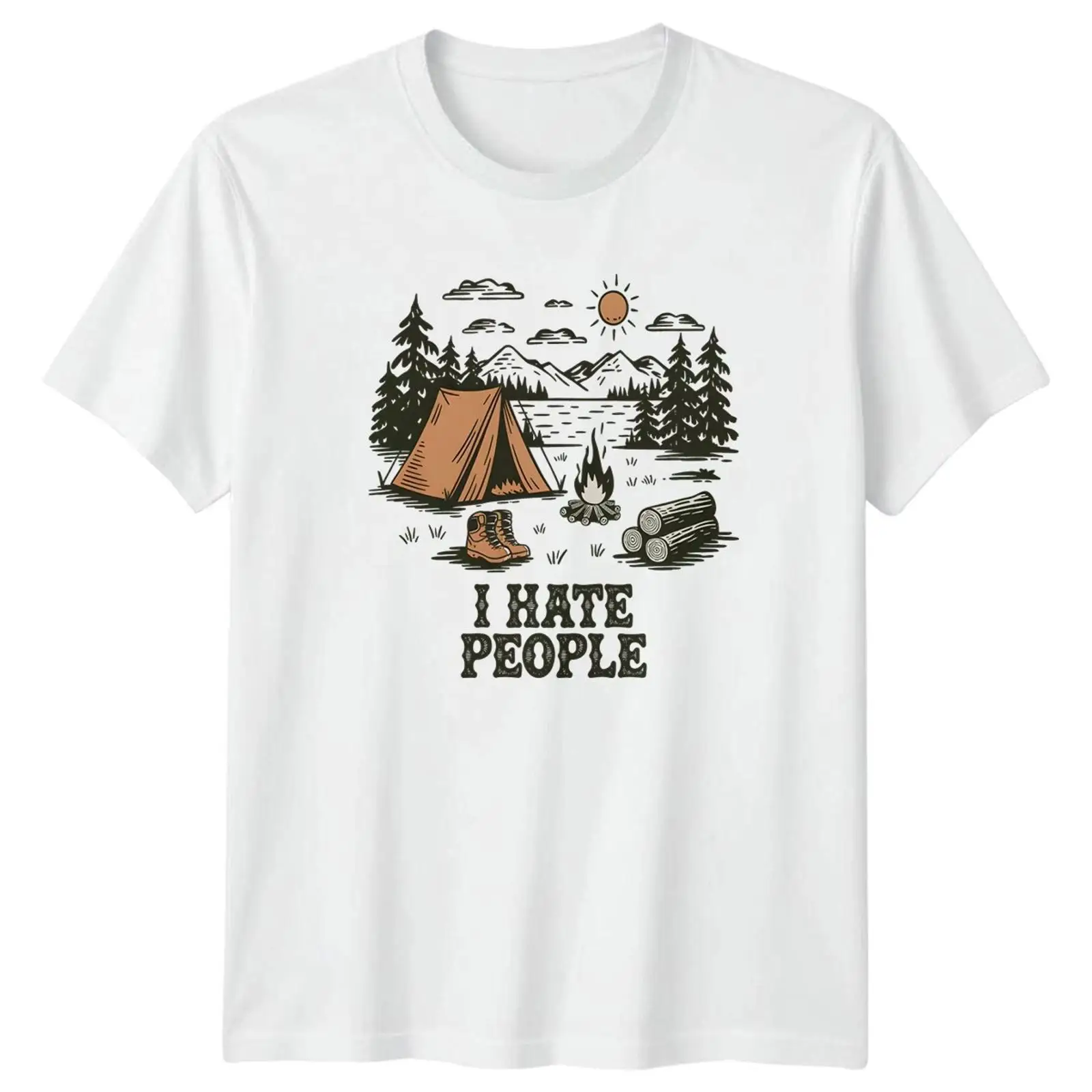 Outdoor Und Camping - Camiseta I Hate People para camping