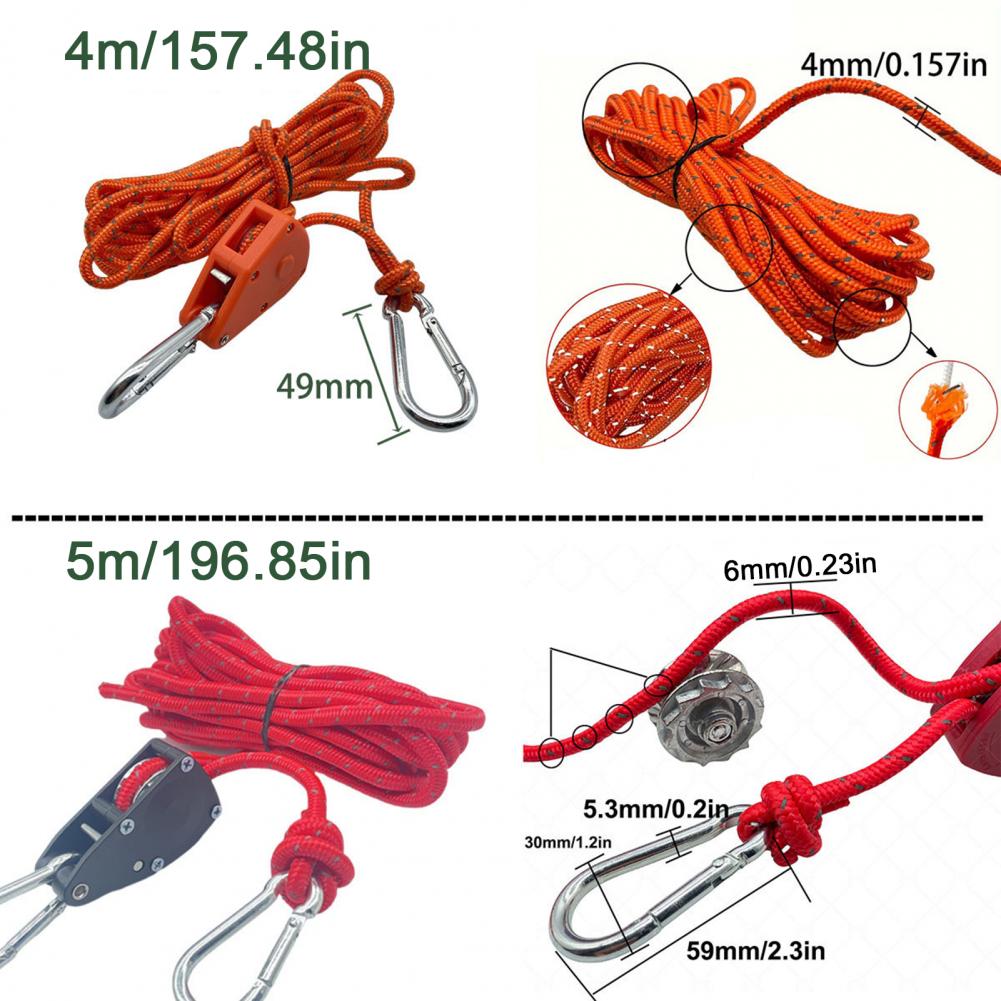 Outdoor Camping Extension Cord - Tensor de corda de dossel, conjunto