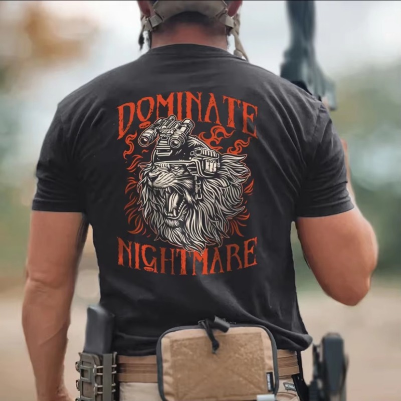 Outdoor Camping Guy - Camiseta de Algodão Estampada de Manga