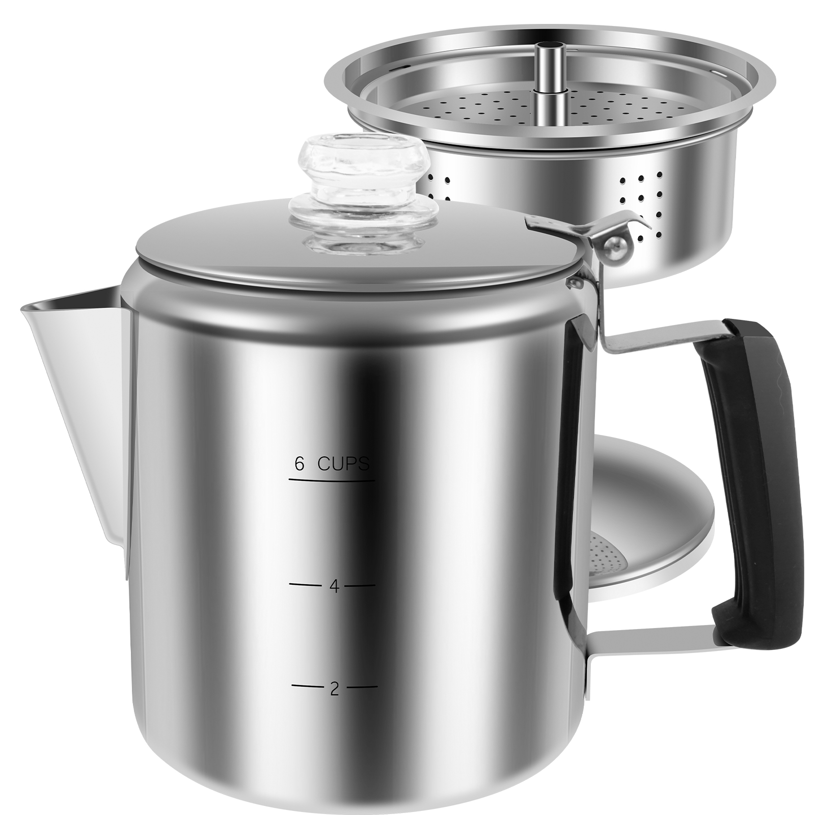Camp Percolator Coffee - Aço inoxidável coador de café Camping