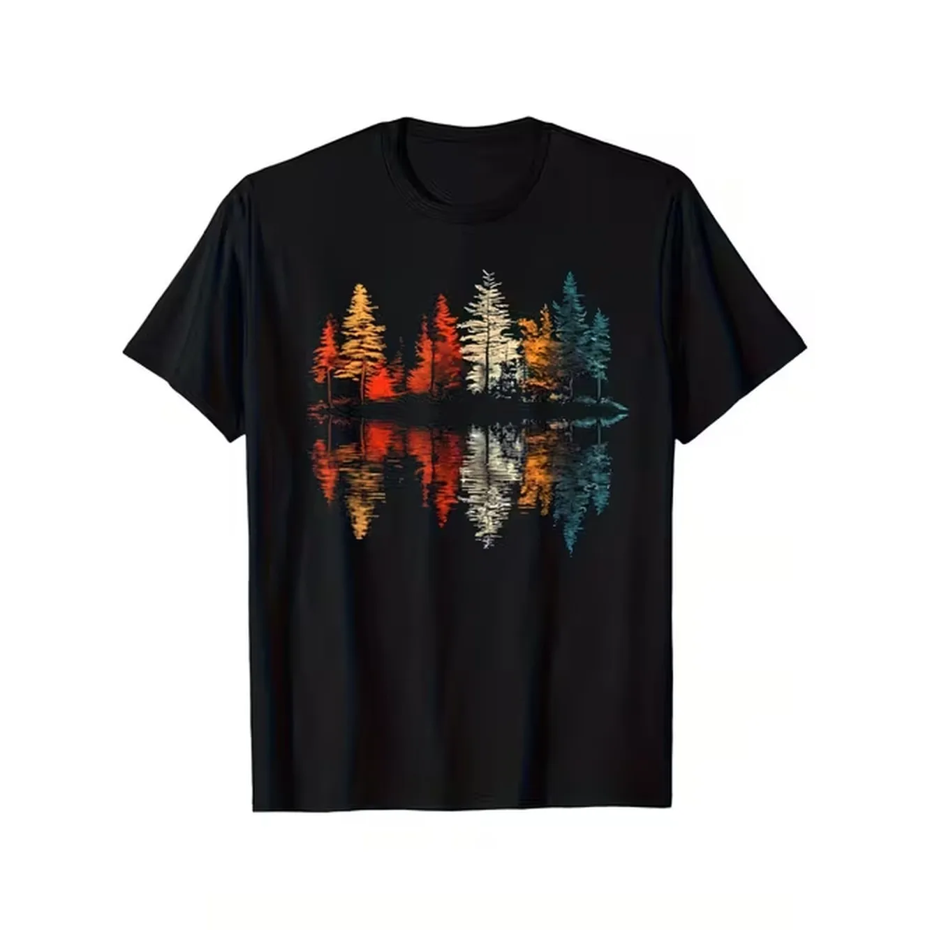 Outdoor Activities In Camping - Camiseta Masculina Retrô com Estampa Refletiva