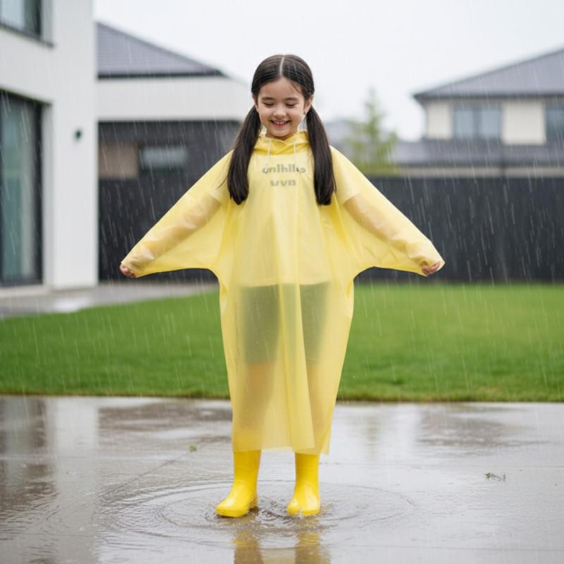 Outdoor Camping Activities For Kids - Capa de Chuva Descartável Longa para