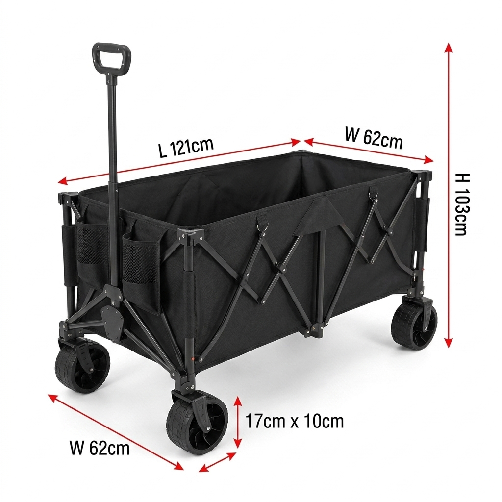 Outdoor Camping Furniture - Carrinho Dobrável Reforçado Personalizado com Capacidade