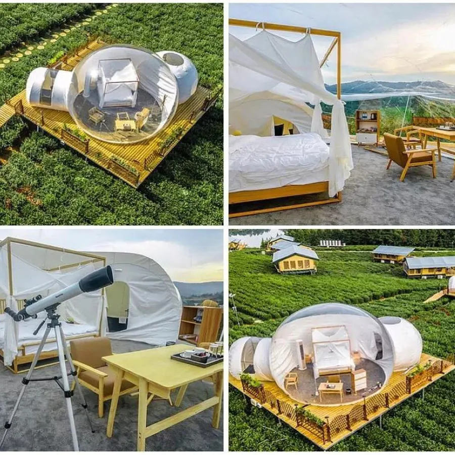 Casa inflável esférica à prova - Outdoor Camping Exhibition avaliação e preço