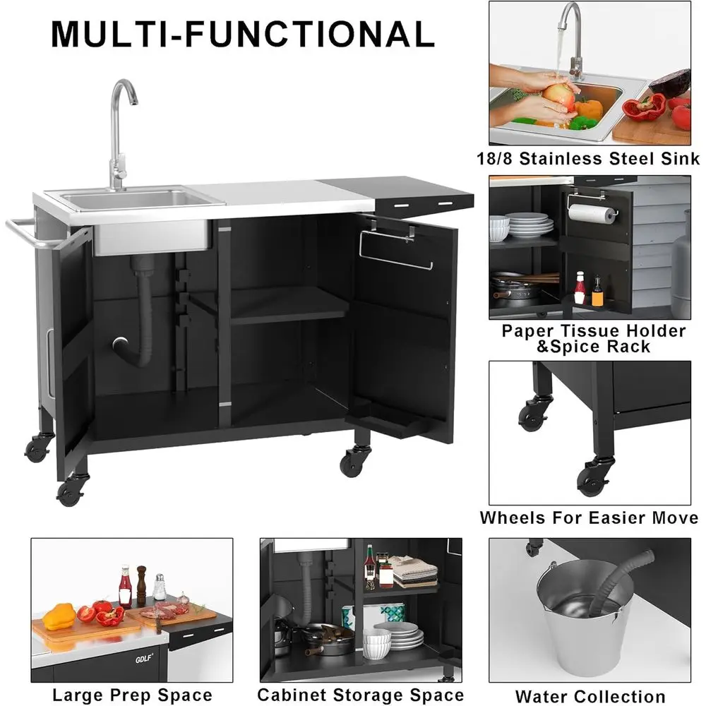 Ilha de Cozinha Externa com Pi - Outdoor Camping Kitchen With Sink avaliação e preço