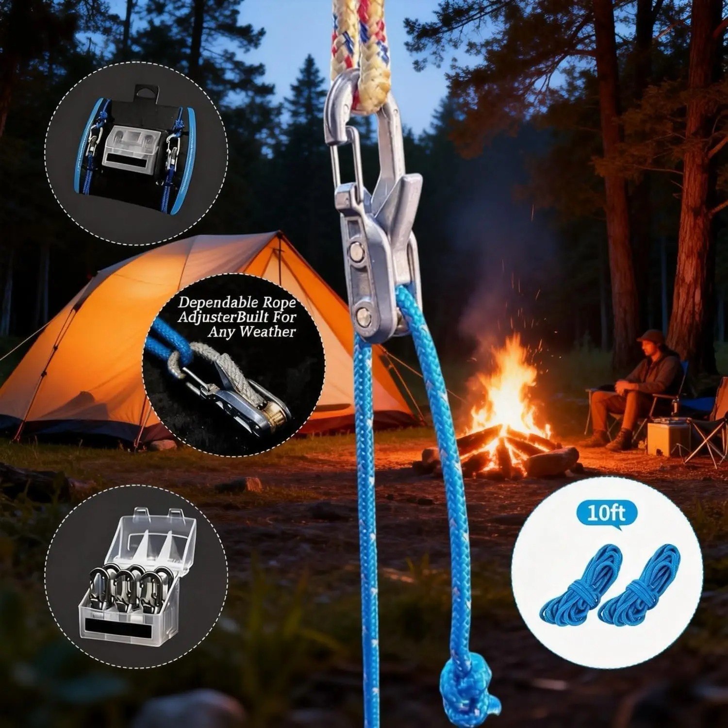 6 Peças Tensor de Corda Paraco - Outdoor Camping Guy avaliação e preço