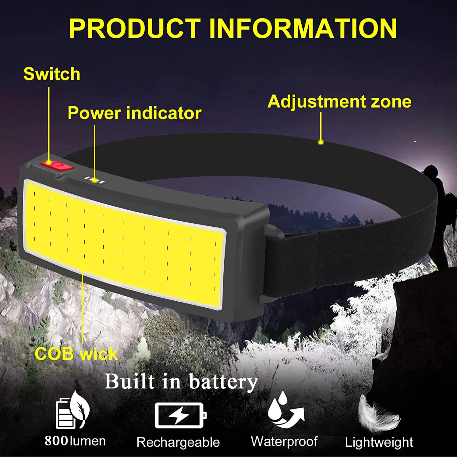 Faróis LED Portáteis COB para  - Outdoor Camping Adventure Lamp avaliação e preço
