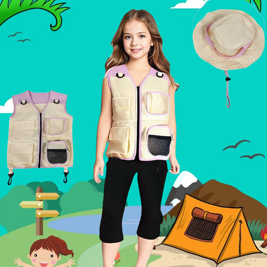 Traje de colete e chapéu explo - Outdoor Camping Activities For Kids avaliação e preço