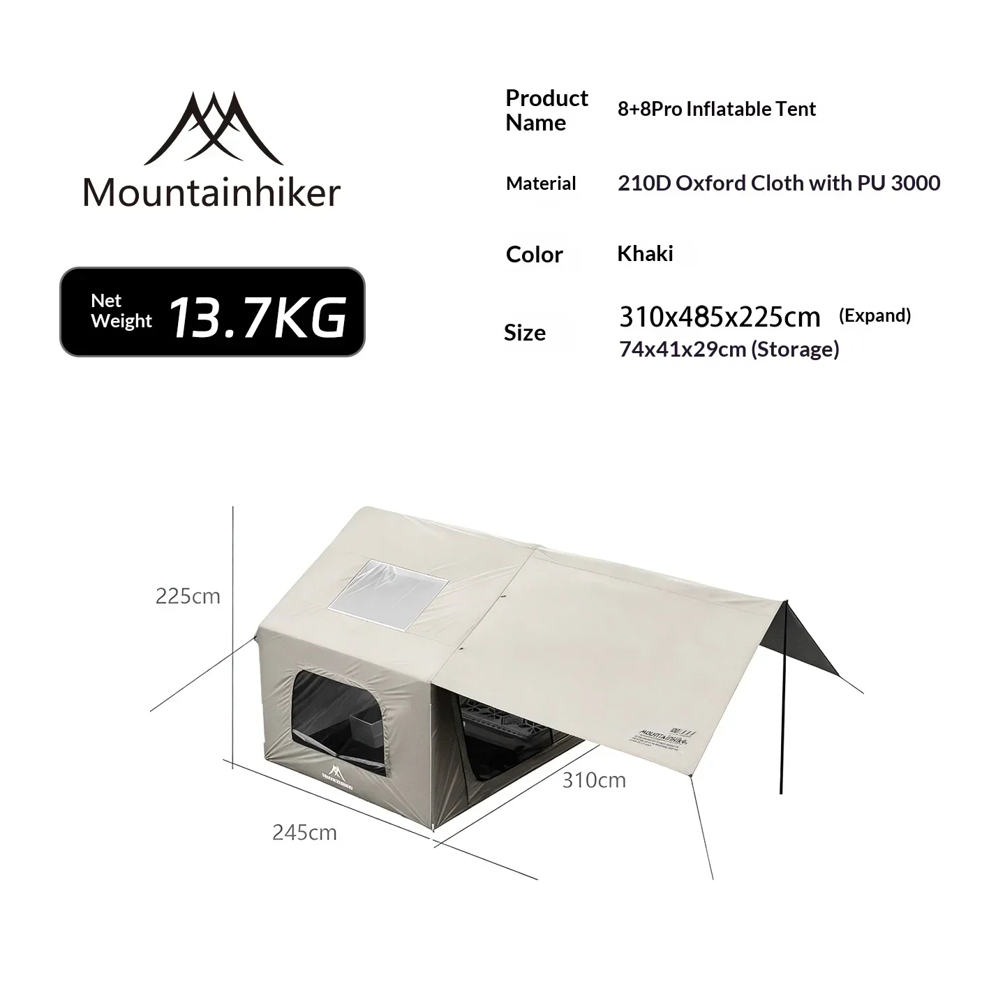 8+8 ㎡   Barraca Inflável MOUNT - Outdoor Camping Gazebo avaliação e preço