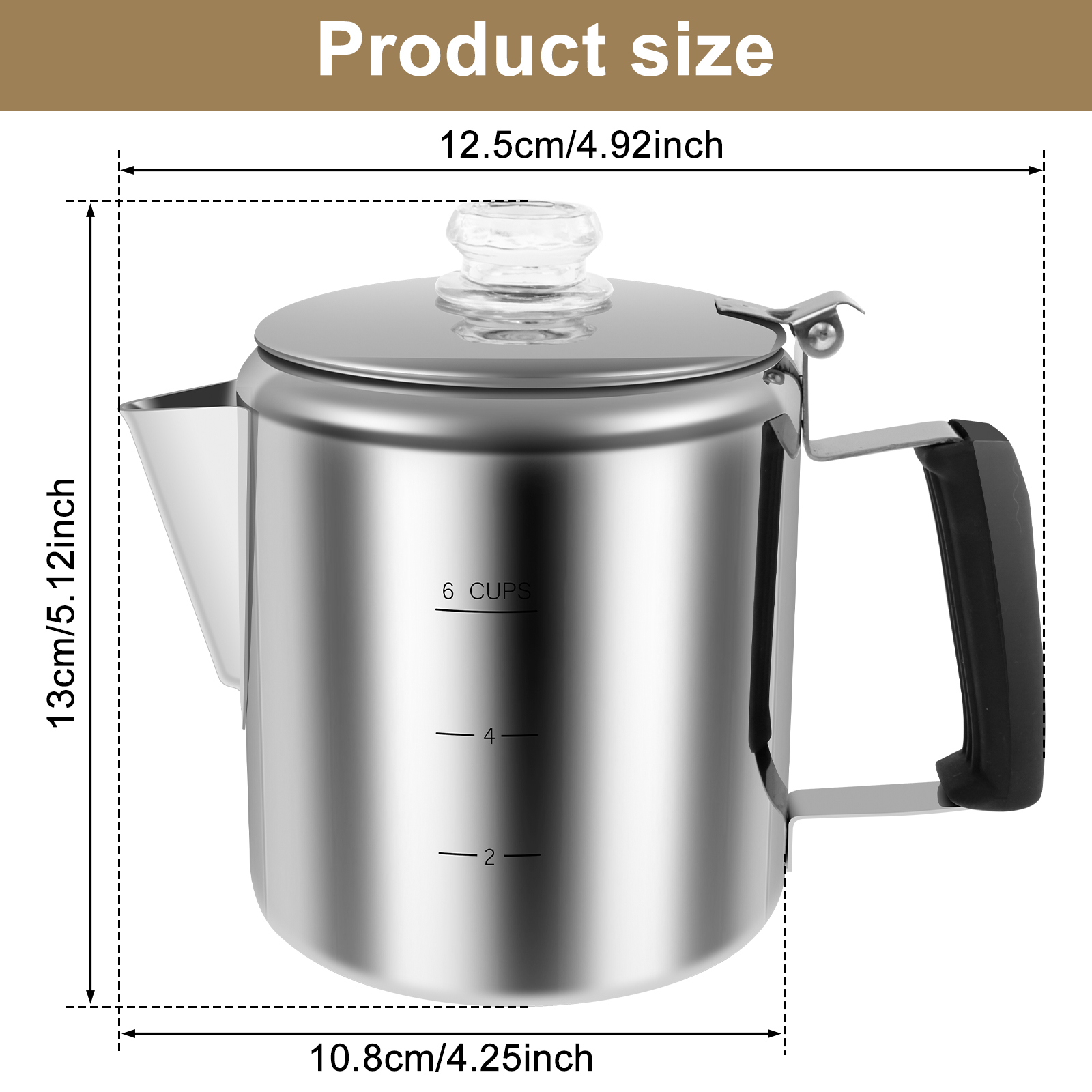 Aço inoxidável coador de café  - Camp Percolator Coffee avaliação e preço
