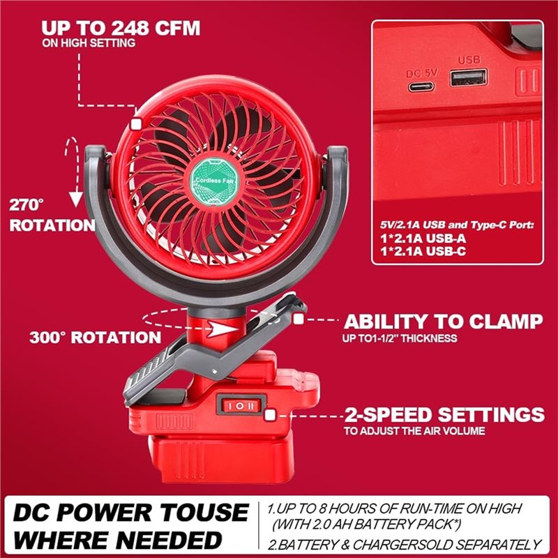 [HOT!A24R】 Ventilador sem fio  - Outdoor Camping Jobs avaliação e preço