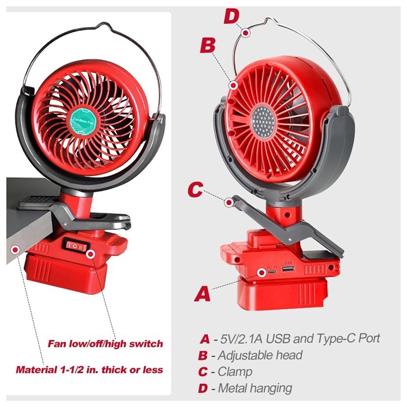 [HOT!A24R】 Ventilador sem fio  - Outdoor Camping Jobs avaliação e preço