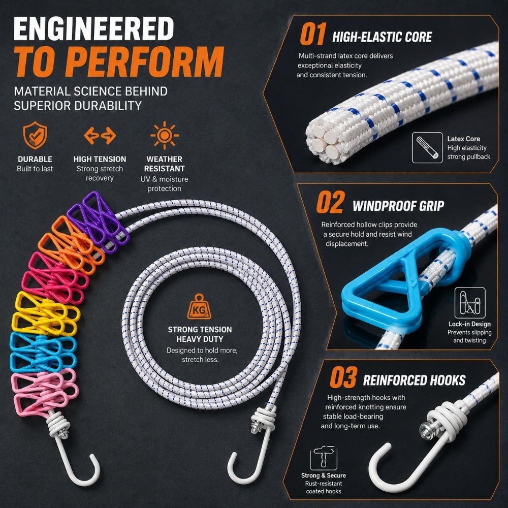 Varal Retrátil Portátil com 12 - Camping Outdoor Clothing avaliação e preço
