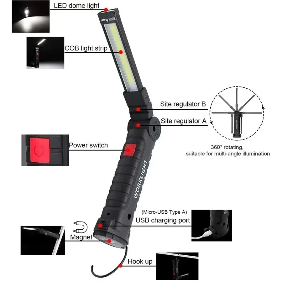 Nova Lanterna LED COB Portátil - Outdoor Camping Adventure Lamp avaliação e preço