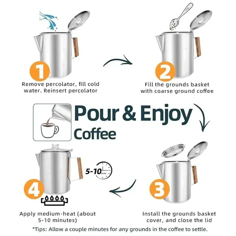 Cafeteira de Aço Inoxidável co - Camp Percolator Coffee avaliação e preço