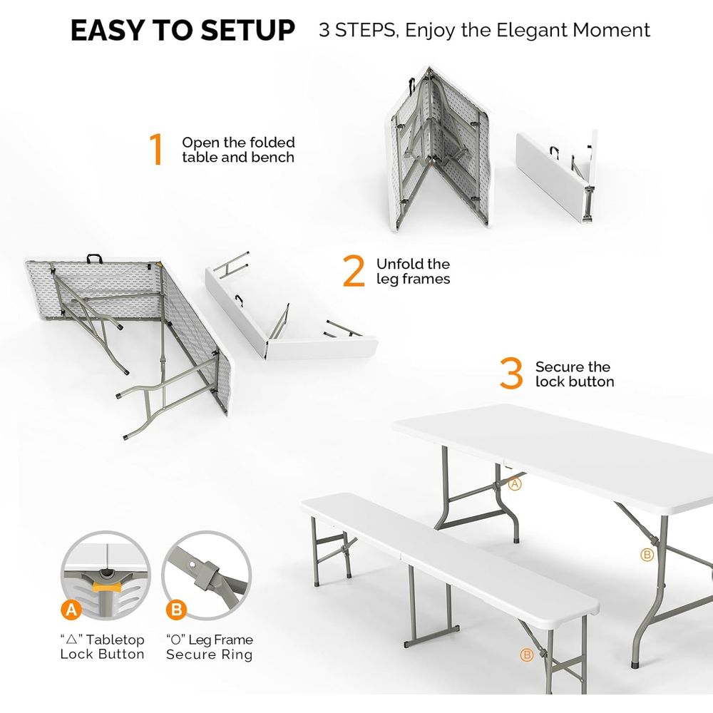 Conjunto de Mesa de Piquenique - Camping Outdoor Or Indoor avaliação e preço