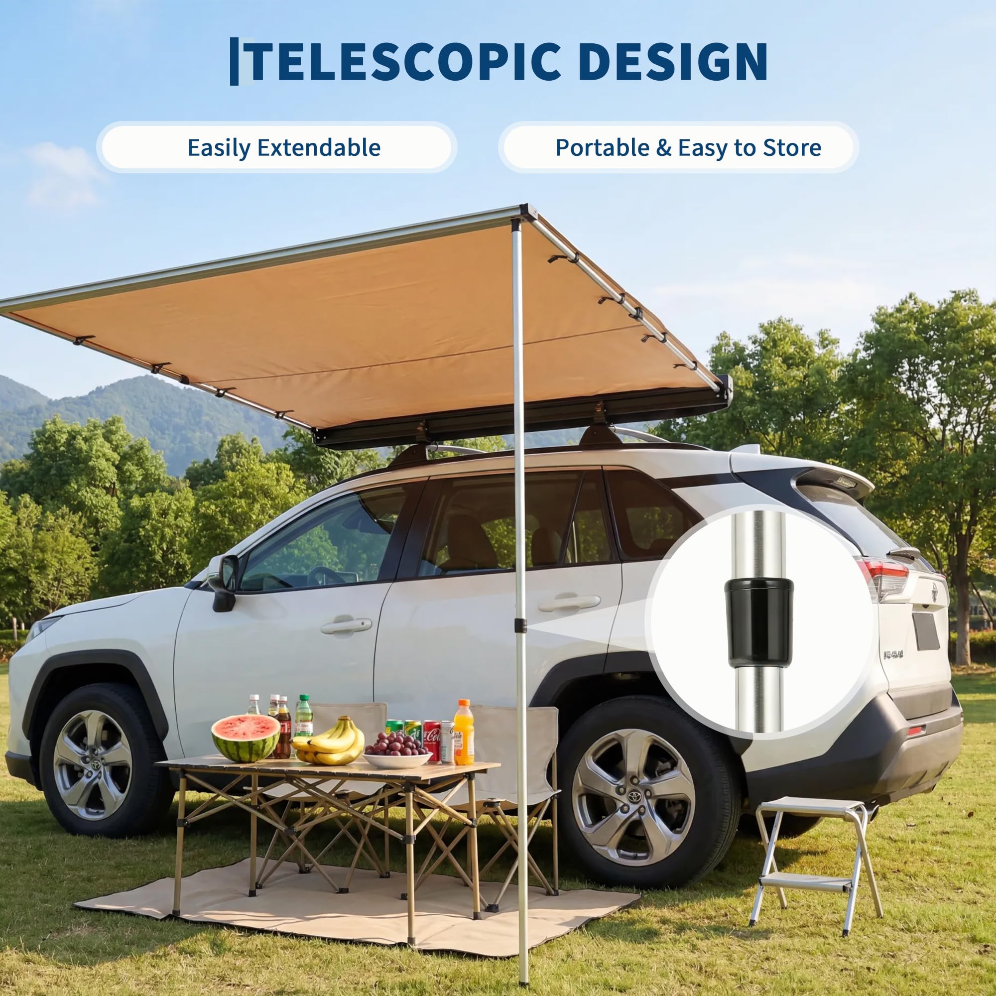 Toldo Retrátil para Teto de SU - Outdoor Camping Awning avaliação e preço