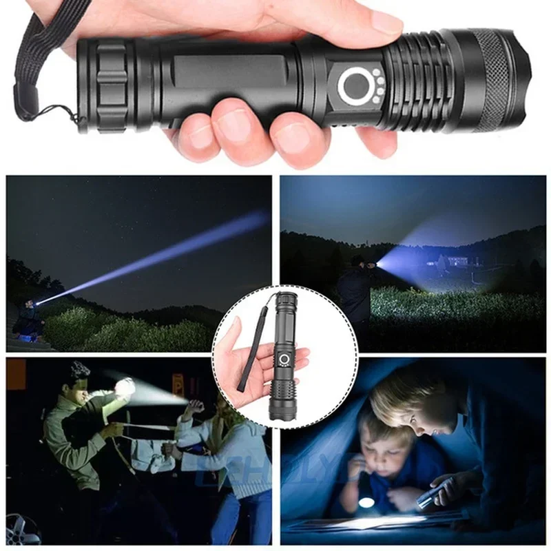 Alta potência xhp70 lanterna l - Outdoor Camping Adventure Lamp avaliação e preço